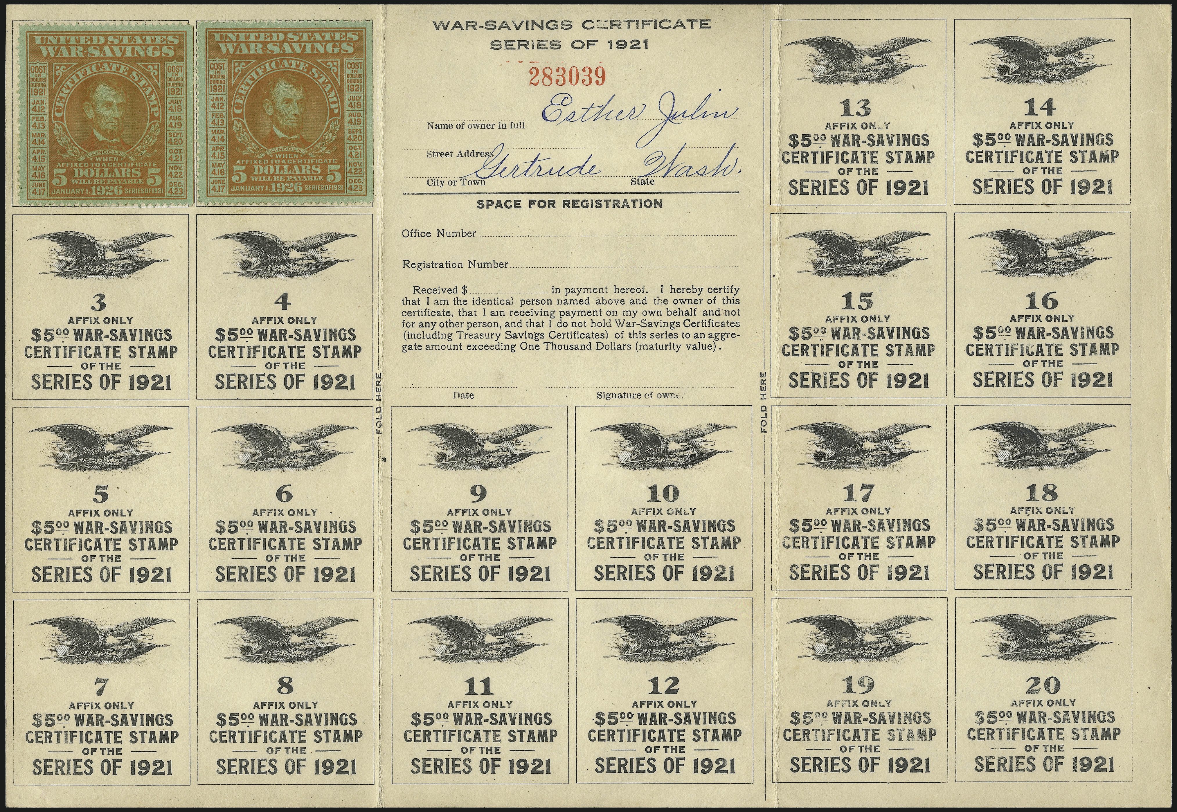 Sale no. 1010 — Lot no. 168 — Siegel Auction Galleries