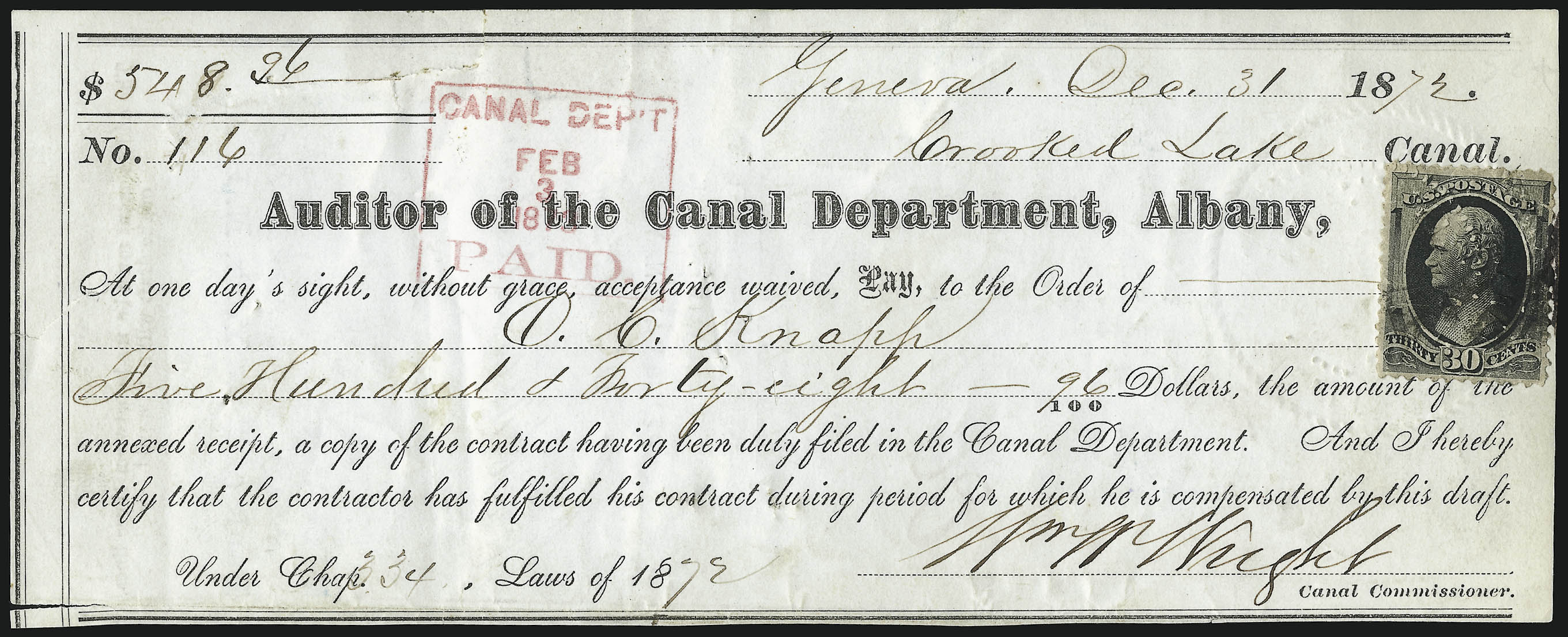 Sale no. 1084 — Lot no. 3413 — Siegel Auction Galleries