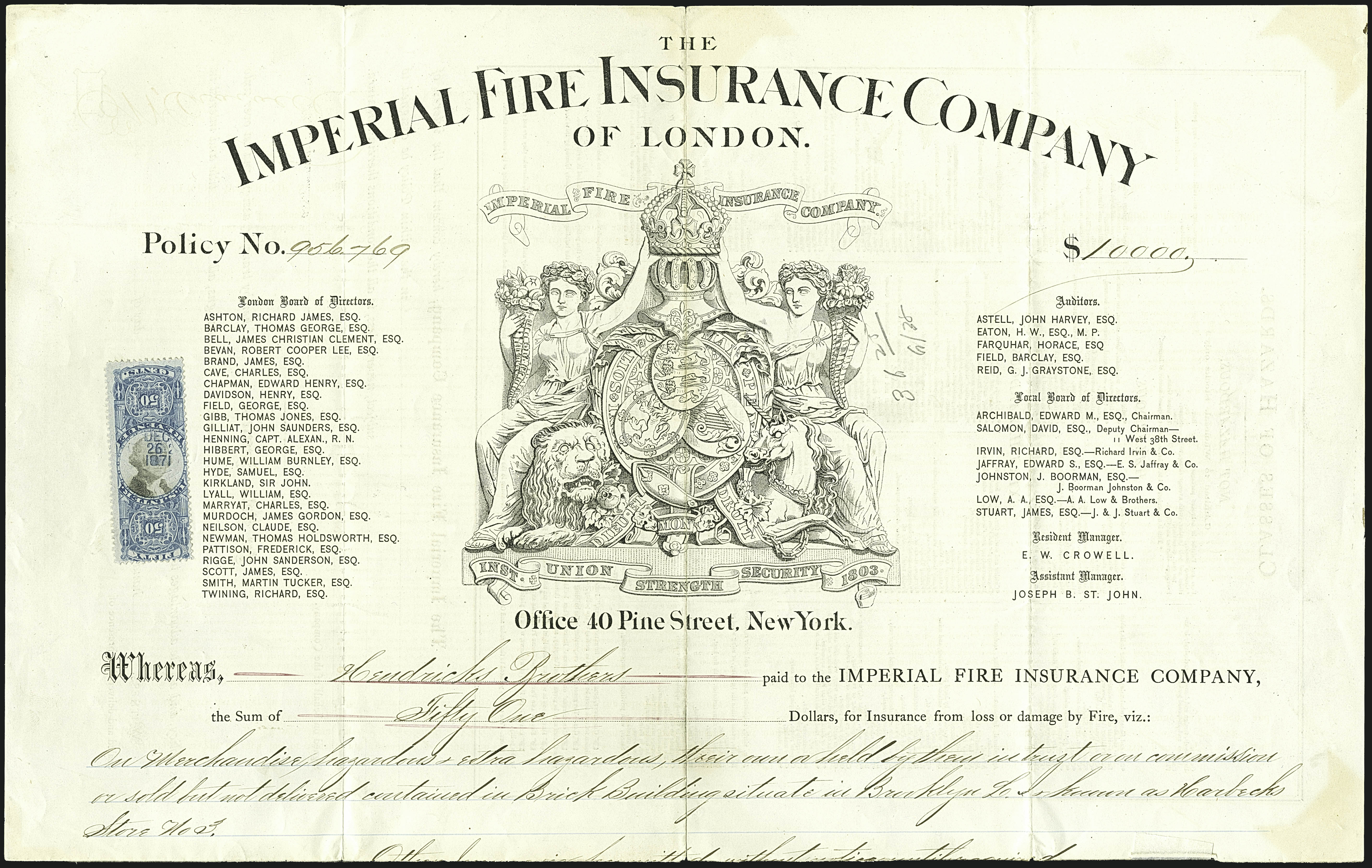 Sale no. 1110 — Lot no. 1267 — Siegel Auction Galleries