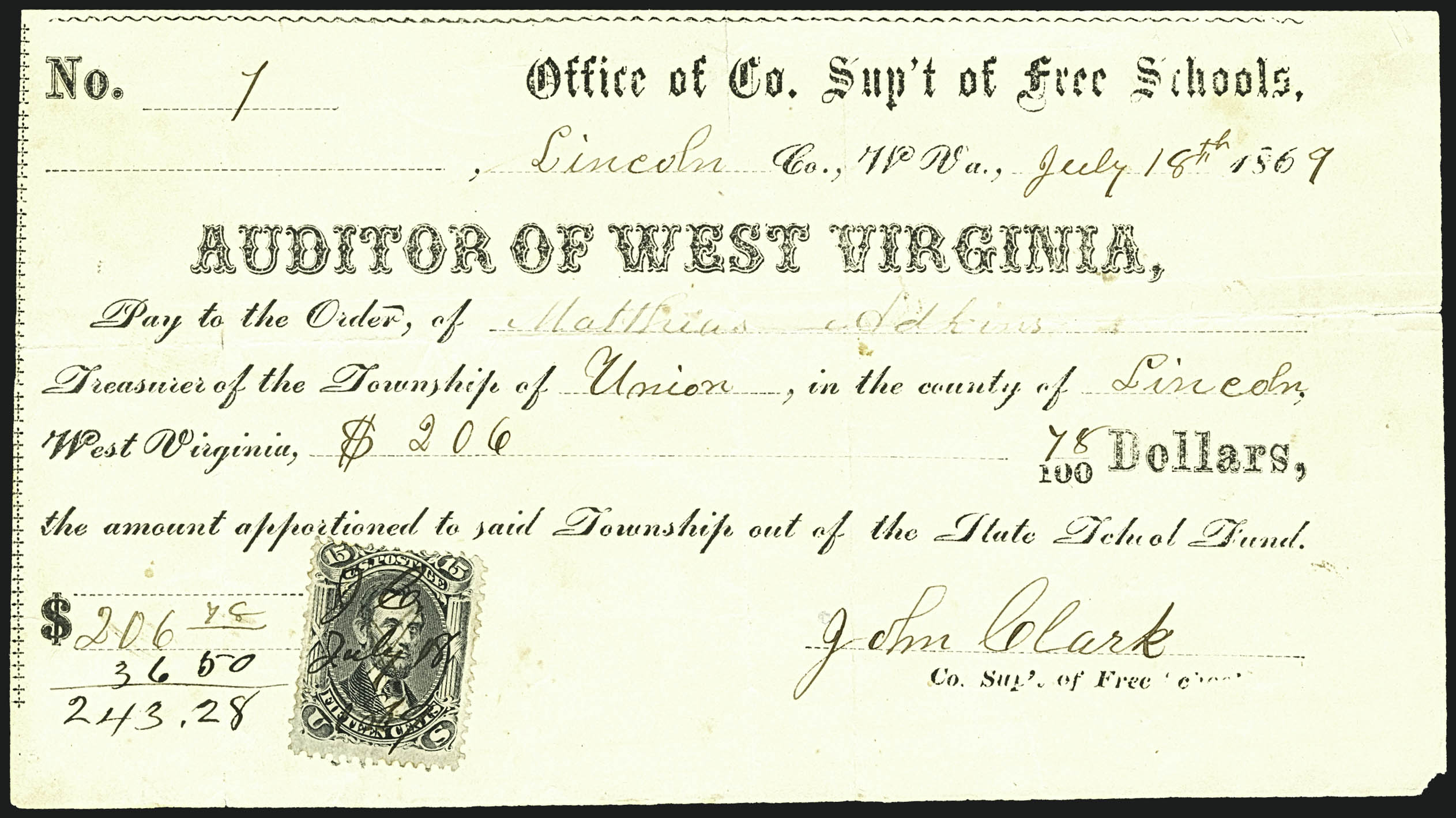 Sale no. 1110 — Lot no. 1503 — Siegel Auction Galleries