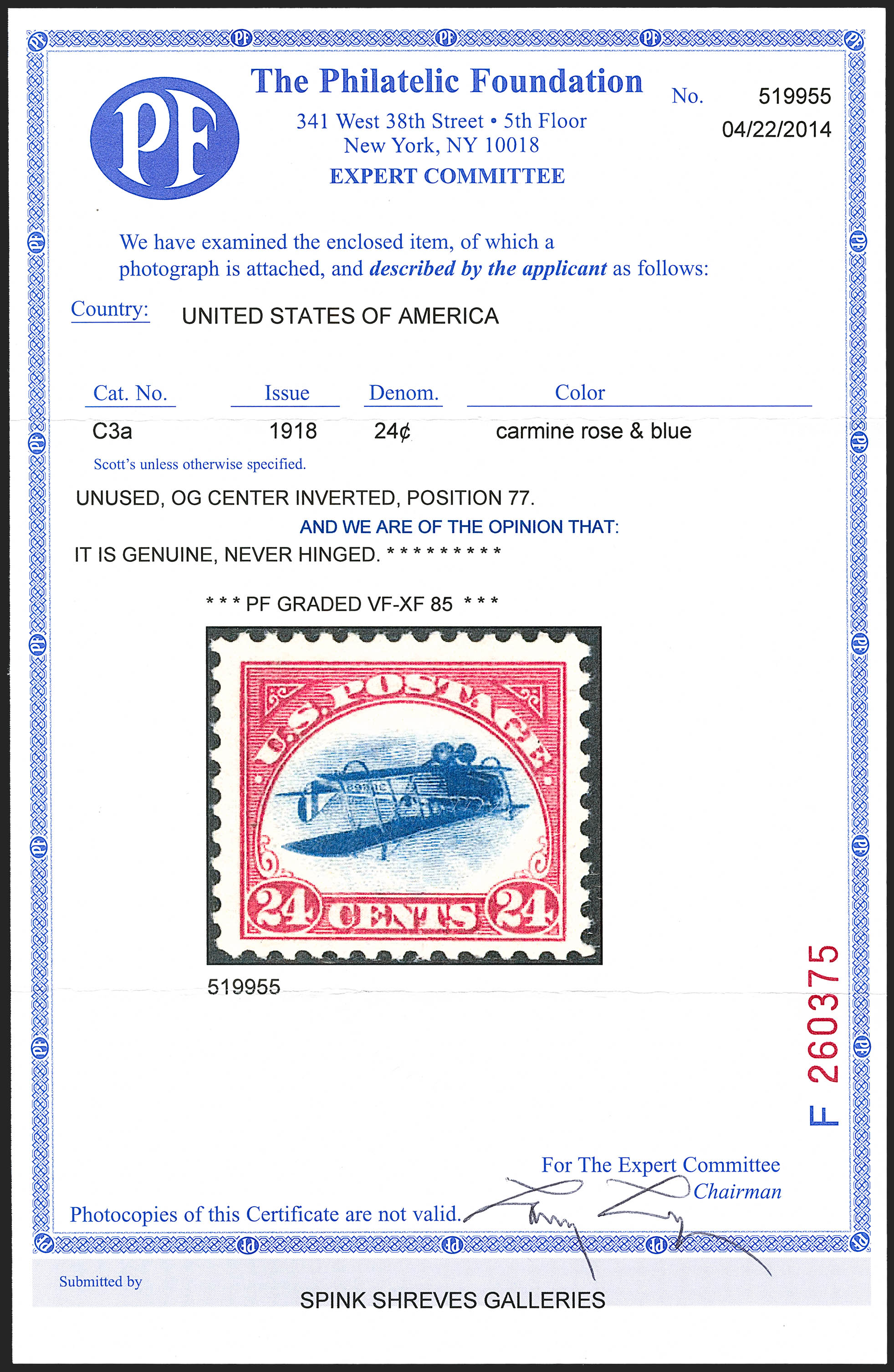 Sale no. 1233 — Lot no. 1531-2 — Siegel Auction Galleries