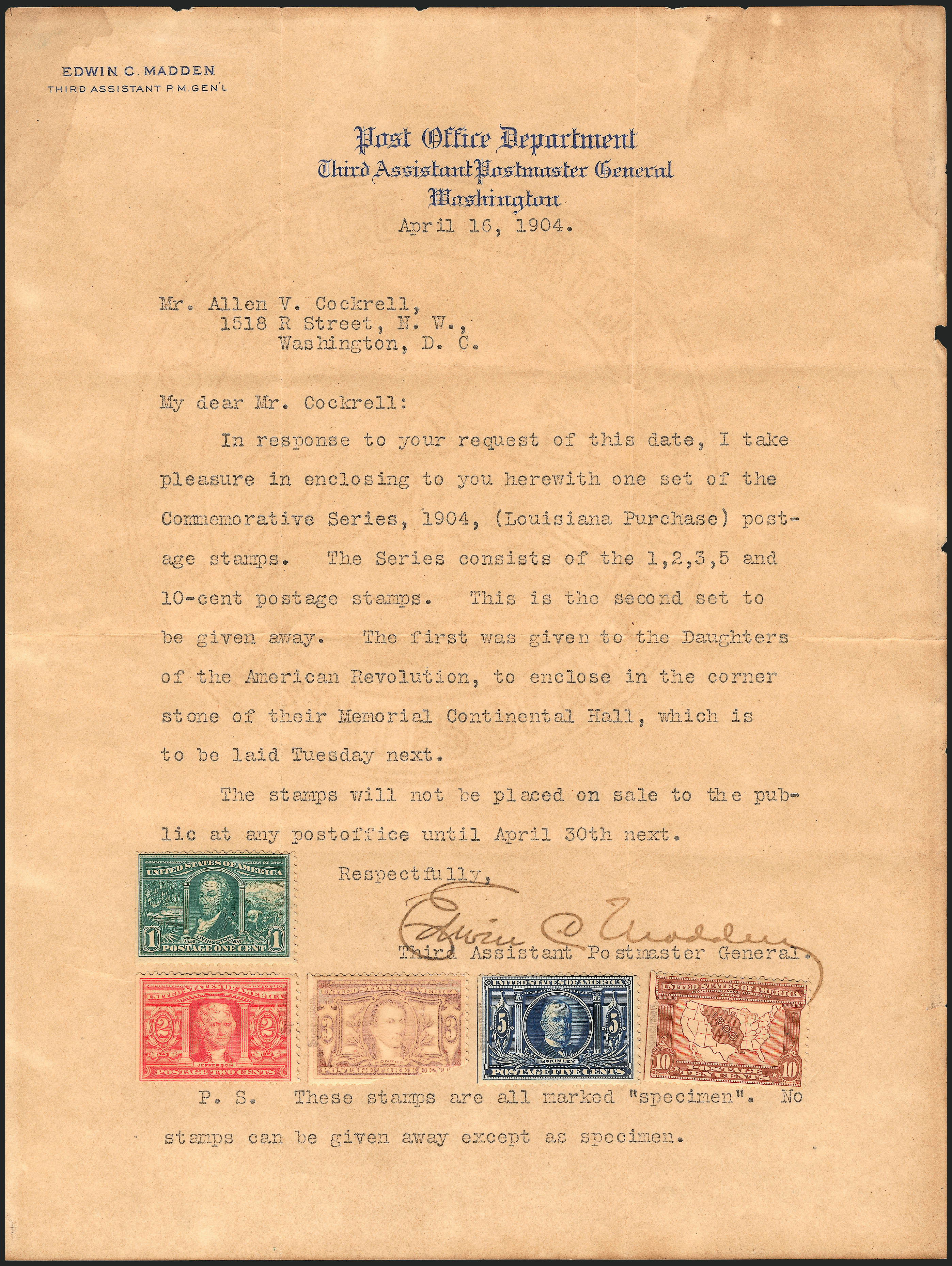 Sale no. 1254 — Lot no. 574 — Siegel Auction Galleries