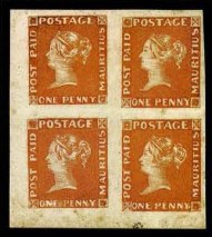 Sale Number 776, Lot Number 37, MAURITIUS, 1848, 1p Orange Vermilion on Yellowish Paper, Earliest Impression (3; SG 3)