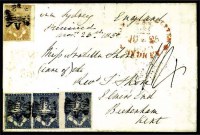 Sale Number 776, Lot Number 68, VICTORIA, 1850, 3p Blue, Second Ham Printing, Interpanneau Gutter Between Stamps (3 var; SG 4a var)