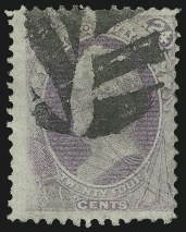 Sale Number 888, Lot Number 130, 24c Purple, Ribbed Paper (164)