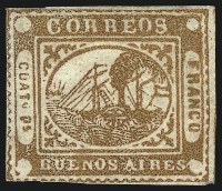 Sale Number 957, Lot Number 56, 1858, 4p (" Cuato Ps" ) Chestnut Brown, Error of Color (4 unlisted variety)
