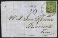 Sale Number 1022, Lot Number 1123, Victoria Tex., 10c Red Brown on Green (88X2)