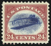 Sale Number 1034, Lot Number 522, 24c Carmine Rose & Blue, Center Inverted (C3a)