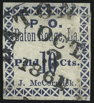 Sale Number 1035, Lot Number 18, Baton Rouge La., 10c Blue (11X4)