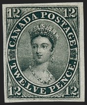 Sale Number 1269, Lot Number 1003, CANADA, 1851, 12p Black, Laid Paper (3; SG 4)