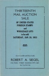Sale No. 13 — Siegel Auction Galleries