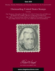 Sale No. 839 — Siegel Auction Galleries