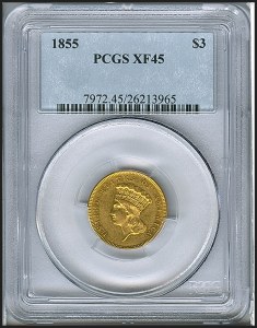 Princess Gold, $3, 1855 - , 7972, Obverse