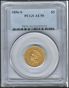 Princess Gold, $3, 1856 - S, 7975, Obverse