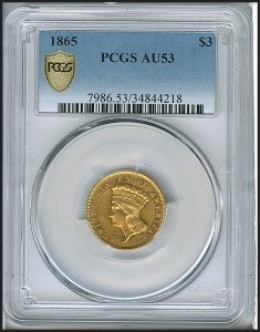 Princess Gold, $3, 1865 - , 7986, Obverse