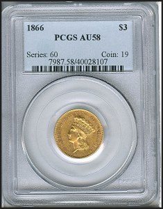 Princess Gold, $3, 1866 - , 7987, Obverse