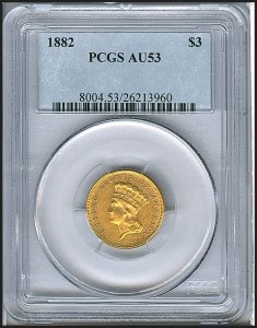 Princess Gold, $3, 1882 - , 8004, Obverse