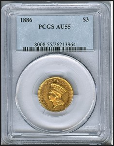 Princess Gold, $3, 1886 - , 8008, Obverse
