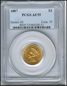 Princess Gold, $3, 1887 - , 8009, Obverse