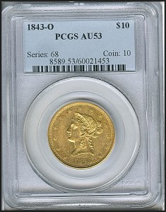 Liberty Eagle, $10, 1843 - O, 8589, Obverse