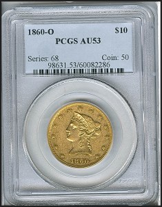 Liberty Eagle, $10, 1860 - O, 98631, Obverse