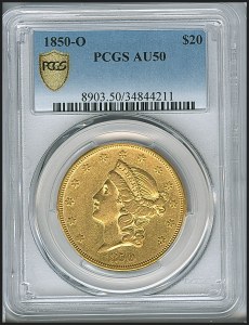 Liberty Double Eagle, $20, 1850 - O, 8903, Obverse