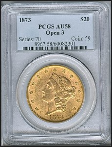 Liberty Double Eagle, $20, 1873 - , 8967, Obverse