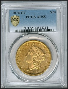 Liberty Double Eagle, $20, 1874 - CC, 8971, Obverse