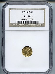 Liberty Gold, $1, 1851 - C, 7514, Obverse