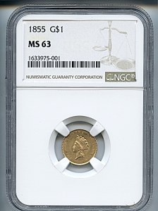 Princess Gold, $1, 1855 - , 7532, Obverse