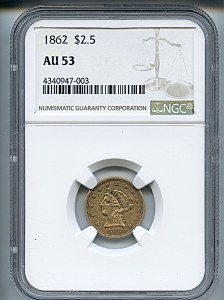 Liberty Gold, $3, 1862 - , 7796, Obverse