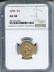 Princess Gold, $3, 1859 - , 7979, Obverse