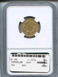 Princess Gold, $3, 1859 - , 7979, Reverse