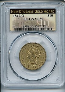 Liberty Eagle, $10, 1847 - O, 8598, Obverse