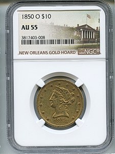 Liberty Eagle, $10, 1850 - O, 8605, Obverse