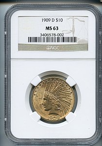 Princess Eagle, $10, 1909 - D, 8863, Obverse