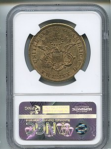 Liberty Double Eagle, $20, 1857 - S, 8922, Reverse