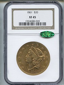 Liberty Double Eagle, $20, 1861 - , 8932, Obverse