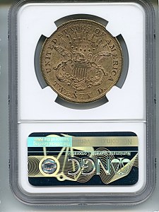 Liberty Double Eagle, $20, 1872 - S, 8965, Reverse