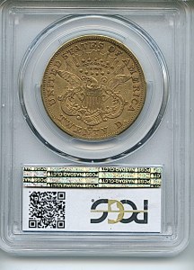 Liberty Double Eagle, $20, 1875 - CC, 8974, Reverse