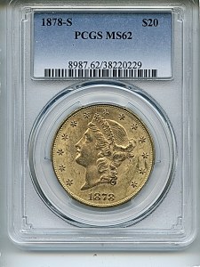Liberty Double Eagle, $20, 1878 - S, 8987, Obverse