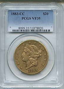 Liberty Double Eagle, $20, 1883 - CC, 8999, Obverse
