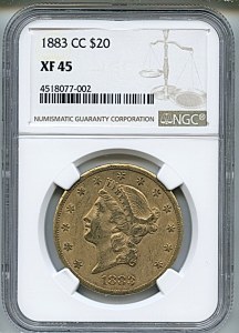 Liberty Double Eagle, $20, 1883 - CC, 8999, Obverse