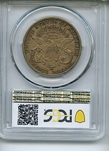 Liberty Double Eagle, $20, 1884 - CC, 9001, Reverse