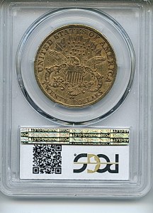 Liberty Double Eagle, $20, 1884 - CC, 9001, Reverse