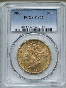 Liberty Double Eagle, $20, 1890 - , 9013, Obverse