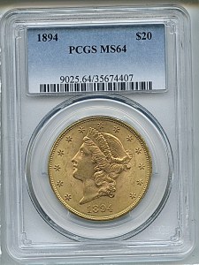 Liberty Double Eagle, $20, 1894 - , 9025, Obverse
