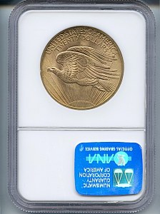 Saint-Gaudens Double Eagle, $20, 1908 - , 9142, Reverse