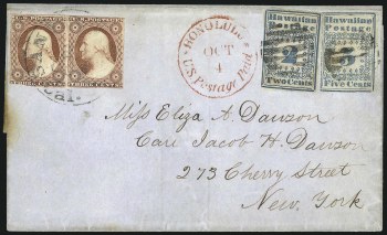 The Dawson Cover with a 2c Hawaiian Missionary stamp