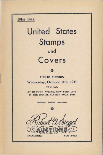 Catalog Cover Sale no. 101 — Siegel Auction Galleries